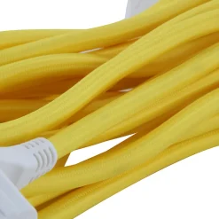 Prolongateur text. fiche plate 5m jaune/noir-Chacon