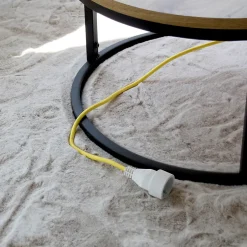 Prolongateur text. fiche plate 5m jaune/noir-Chacon