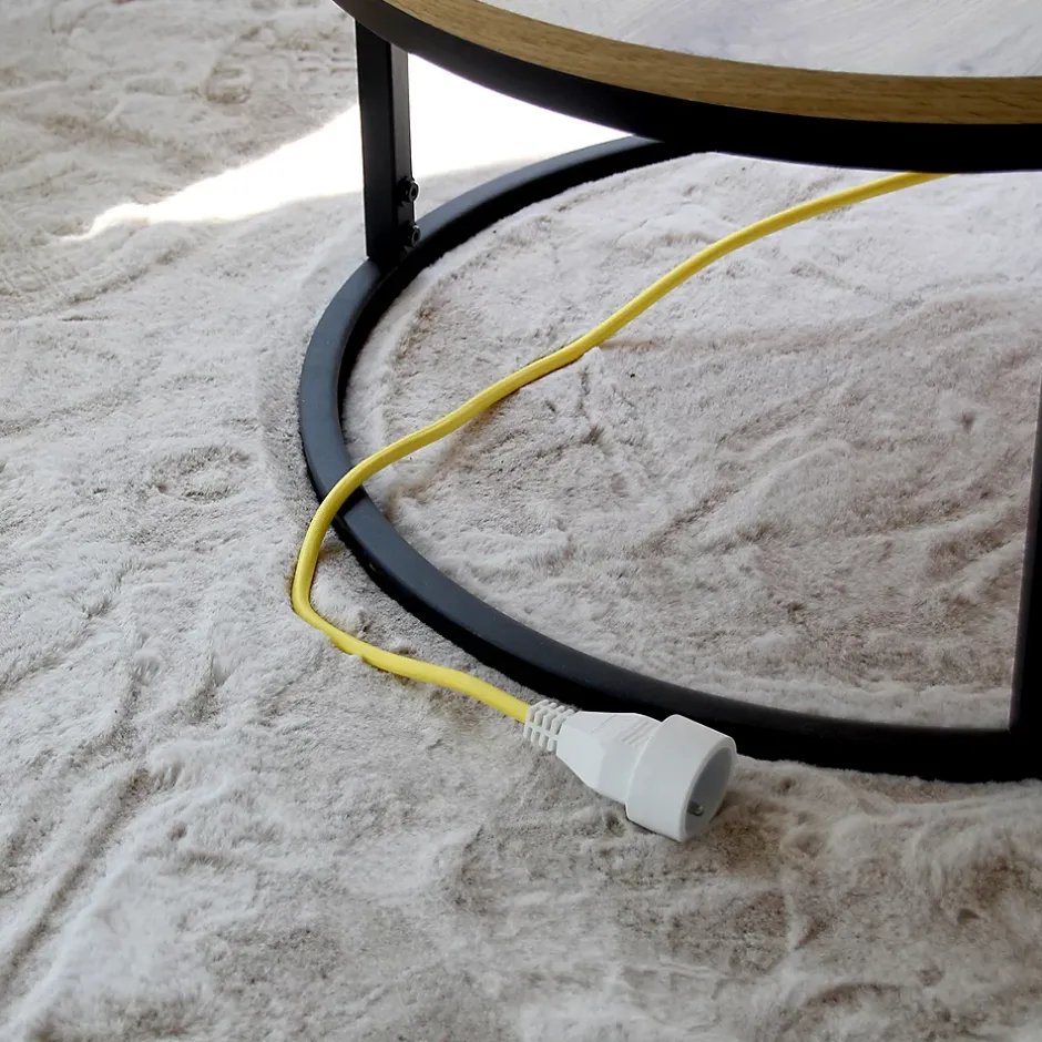 Prolongateur text. fiche plate 5m jaune/noir-Chacon