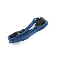 Prolongateur text. fiche plate 3m bleu clair/noir^Chacon Best