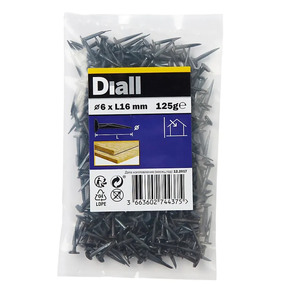 Punaises en acier noirci 6x16 - 125g^Diall Sale