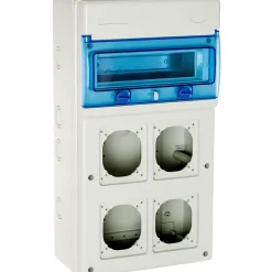 1311pv4 Coffret étanche Ip65 Pour 4 Prises électriques à Composer - 11 Modules - Indubox^Solera New