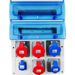 1332pv6 Coffret étanche Ip65 Pour 6 Prises Industrielles à Composer - 2 Rangées De 16 Modules - Indubox-Solera Hot