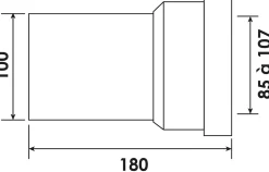 Raccord - Pipe droite mâle - 100mm - Couleur blanche - Idéale pour installations sanitaires-Regiplast Outlet