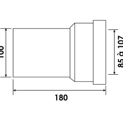Raccord - Pipe droite mâle - 100mm - Couleur blanche - Idéale pour installations sanitaires-Regiplast Outlet