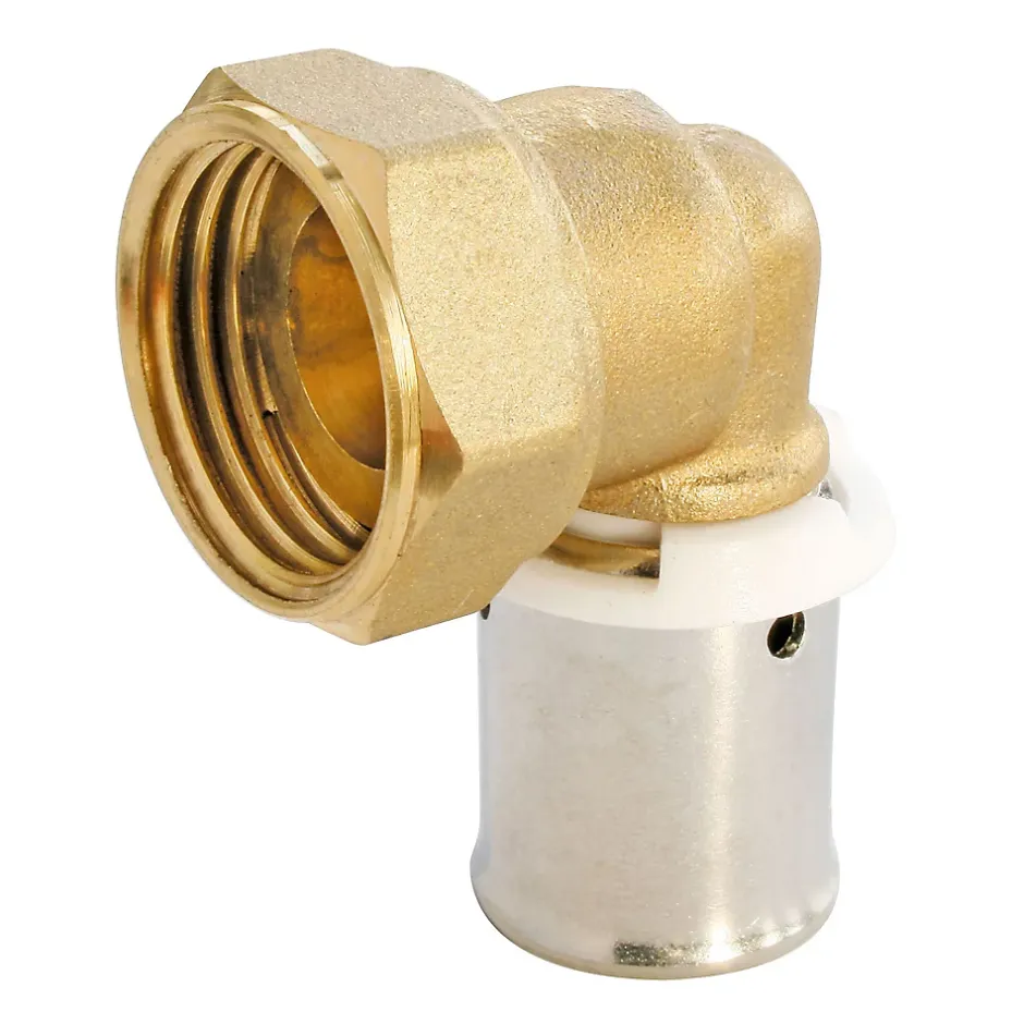 Raccord coudé à sertir pour tube PER Ø16 - coude écrou tournant 15/21 (1/2")^Somatherm for you Online