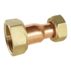 Raccord droit 2 écrous tournants Femelle 15/21 (1/2") - Femelle 12/17 (3/8") - douille cuivre^Somatherm for you Online