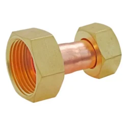 Raccord droit 2 écrous tournants Femelle 15/21 (1/2") - Femelle 12/17 (3/8") - douille cuivre^Somatherm for you Online