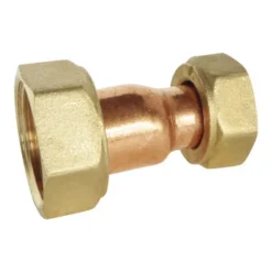 Raccord droit 2 écrous tournants Femelle 20/27 (3/4") - Femelle 15/21 (1/2") - douille cuivre^Somatherm for you Online