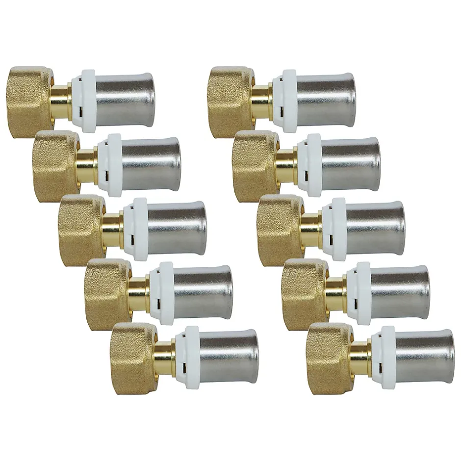 Raccord droit à sertir tube multicouche Ø16 mm femelle 1/2 10 pièces^Somatherm for you Discount