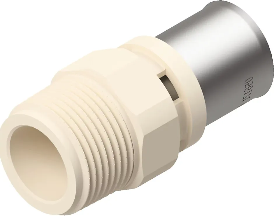 Raccord droit PPSU à sertir multicouche Ø16 mâle 15/21-Somatherm for you Hot