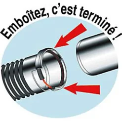 Raccord d'évacuation souple Push Fit ø40 mm-Wirquin Discount