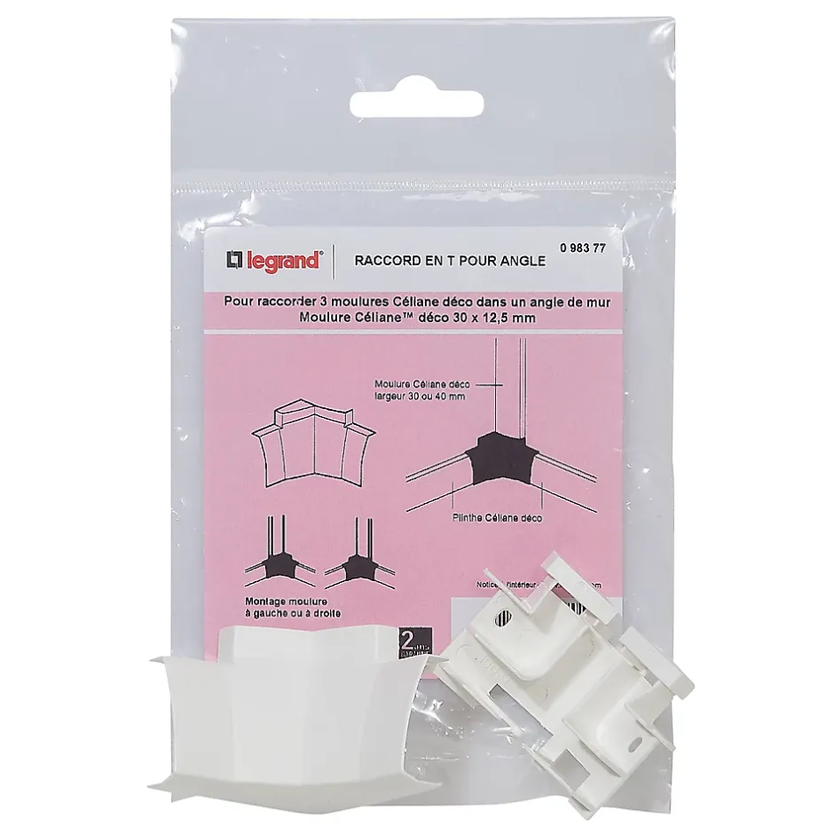 Raccord en T pour angle, pour moulure CELIANE Déco 30 x 12,5 mm^Legrand New