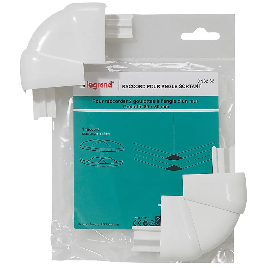 Raccord pour angle sortant, pour goulotte Mosaic 80 x 50 mm-Legrand Outlet