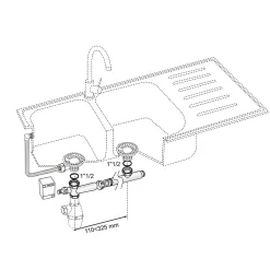 Raccord pour évier 2 bacs + raccord de machine à laver^Wirquin Outlet