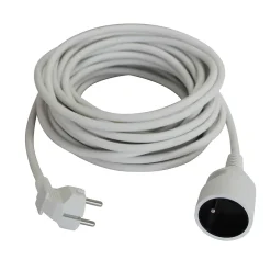 Rallonge blanche H05VVF 3G1 5mm² 10m avec clapet- Outlet