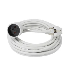 Rallonge blanche H05VVF 3G1 5mm² 10m avec clapet- Outlet