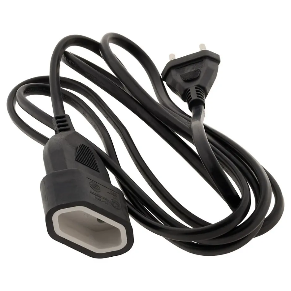 Rallonge de câble HO5VV-F 2x1mm² - 2m - noir --Zenitech