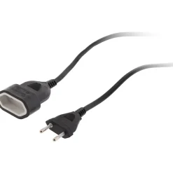 Rallonge de câble HO5VV-F 2x1mm² - 5m - noir --Zenitech Best