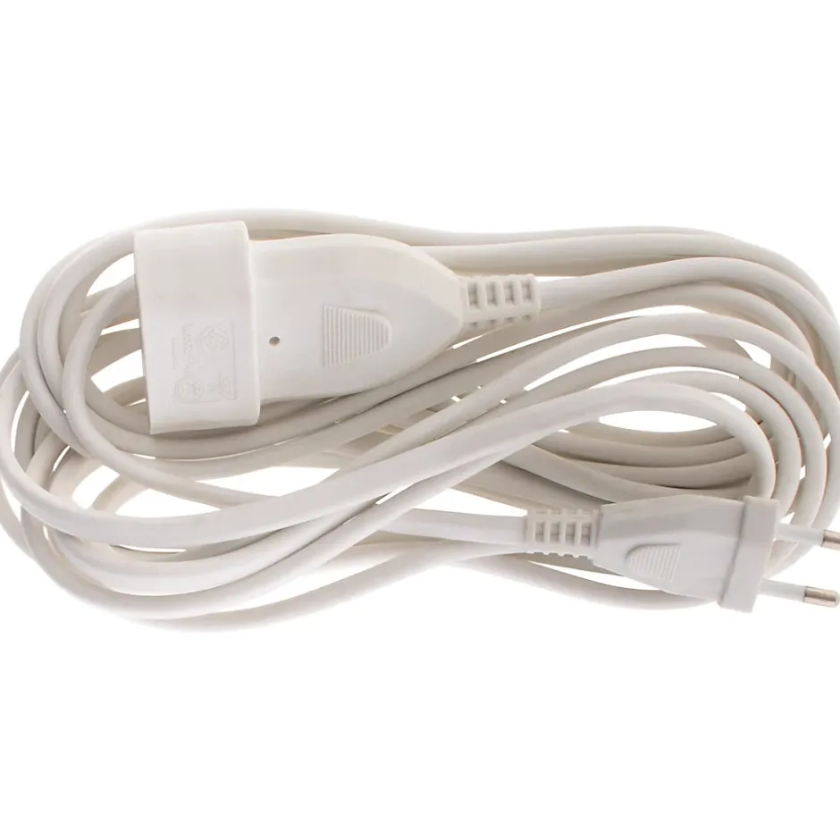 Rallonge de câble HO5VV-F 2x1mm² - 5m - blanc --Zenitech Discount