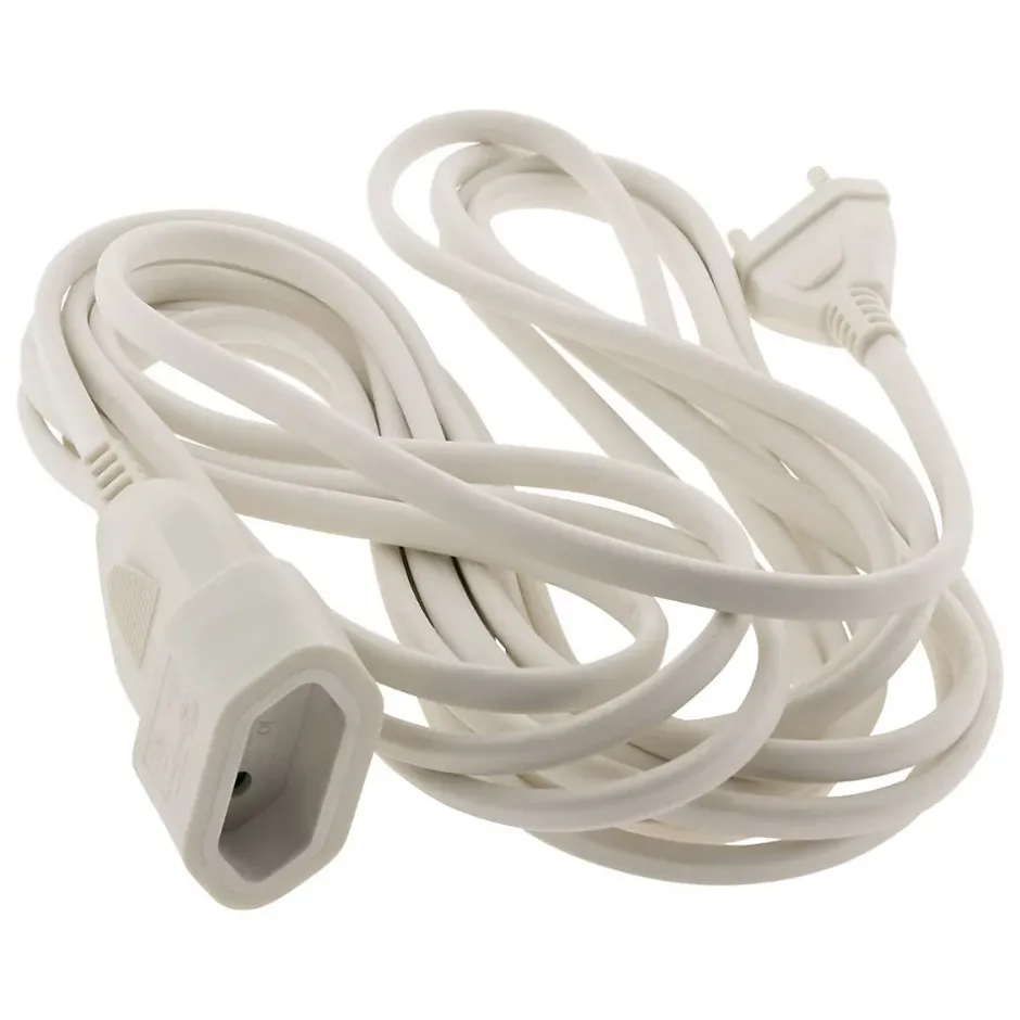 Rallonge de câble HO5VV-F 2x1mm² - 5m - blanc --Zenitech Discount