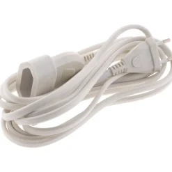 Rallonge de câble HO5VV-F 2x1mm² - 5m - blanc --Zenitech Discount