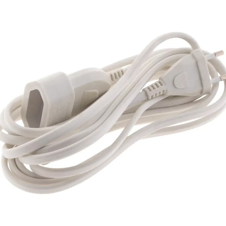 Rallonge de câble HO5VV-F 2x1mm² - 5m - blanc --Zenitech Discount