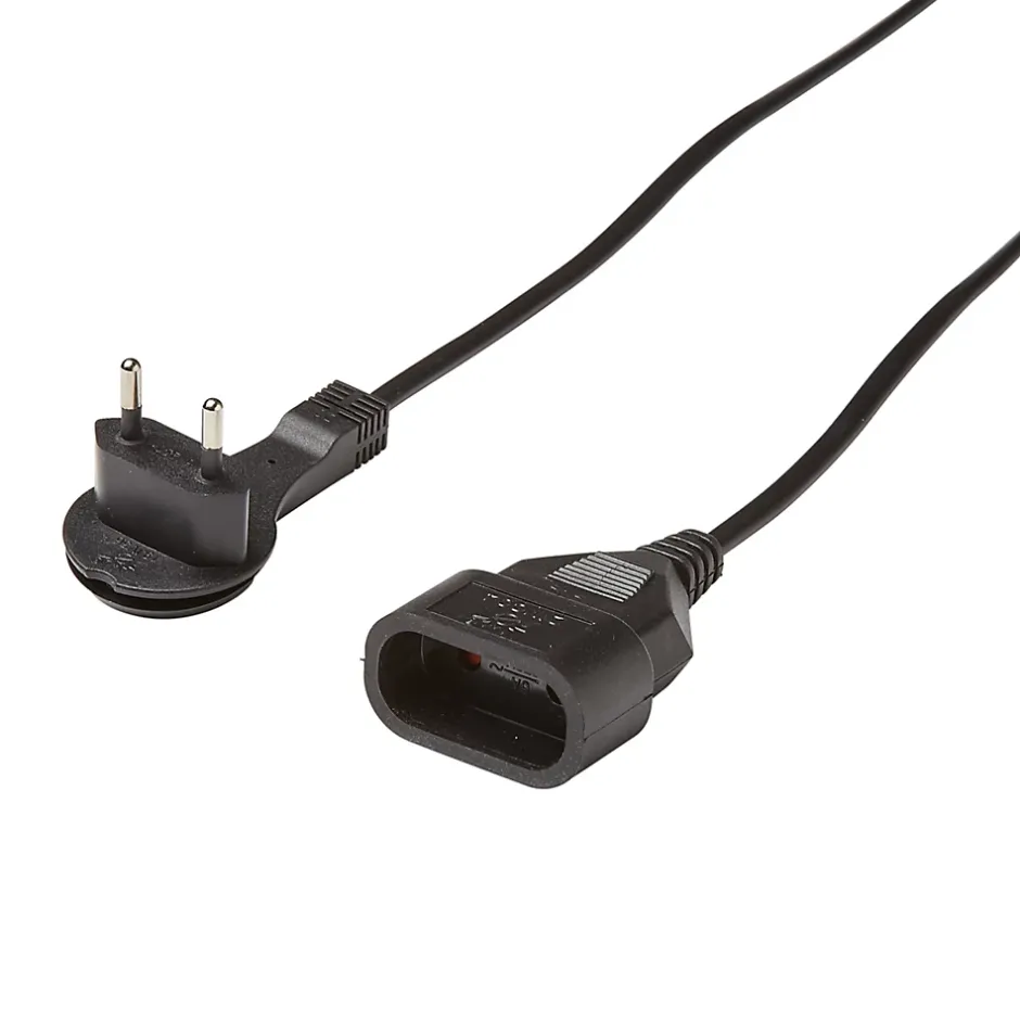 Rallonge intérieur H03VVH2-F 2 x 0.75mm² 3m prise noir^Diall New