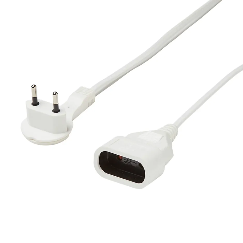 Rallonge intérieur H03VVH2-F 2 x 0.75mm² 3m prise blanc^Diall Sale