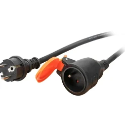 Rallonge IP44 5m + clip fixation orange^Zenitech New