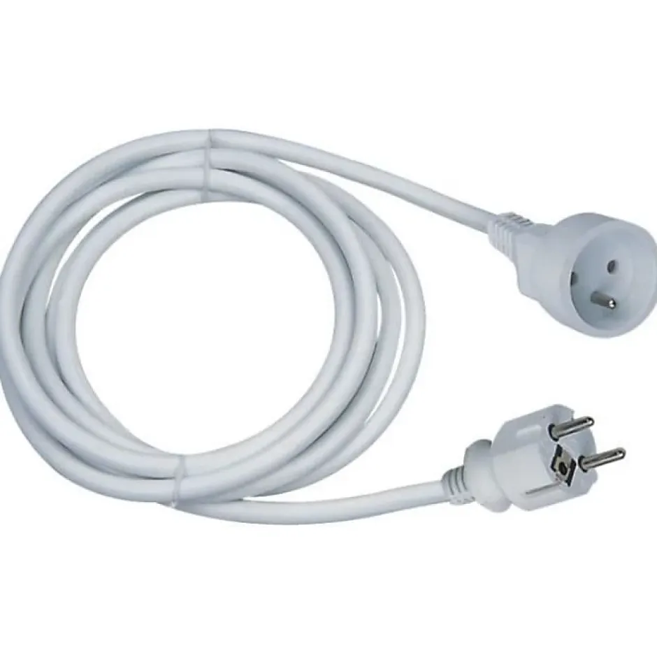Rallonge électrique - - 16A - Câble 5m - Blanc - Flexible - Durable-GAO Best