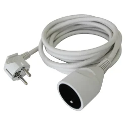 Rallonge électrique câble H05VVF 3G1,5 mm², 3680 W coloris blanc longueur 3 m^ Online