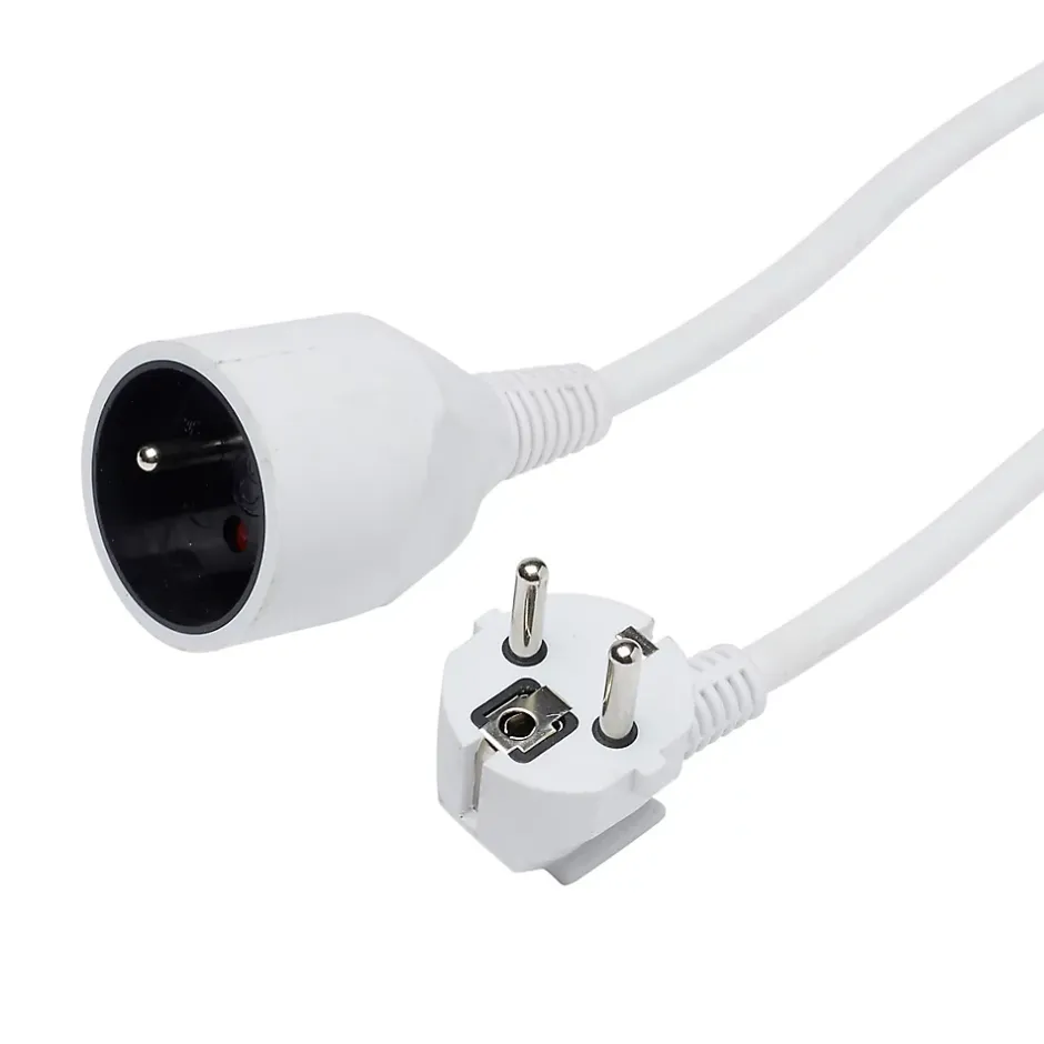 Rallonge électrique câble H05VVF 3G1,5 mm², 3680 W coloris blanc longueur 3 m^ Online