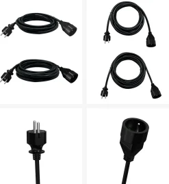 Rallonge électrique vendue par 2 avec prise mâle et prise femelle longueur 5m et longueur 3 m-GAO Online