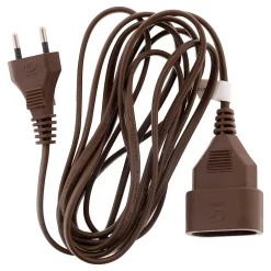 Rallonge 3m - HO3VVH2F 2x0,75mm² 6A - marron -^Zenitech New