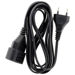 Rallonge 3m - HO3VVH2F 2x0,75mm² 6A - noir -^Zenitech Outlet