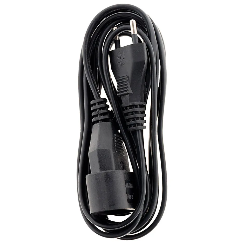 Rallonge 3m - HO3VVH2F 2x0,75mm² 6A - noir -^Zenitech Outlet