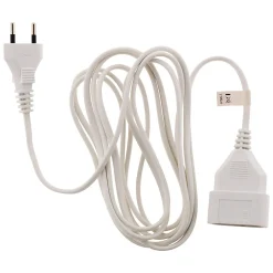 Rallonge 3m - HO3VVH2F 2x0,75mm² 6A - blanc --Zenitech