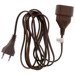 Rallonge 5m - HO3VVH2F 2x0,75mm² 6A - marron -^Zenitech Discount