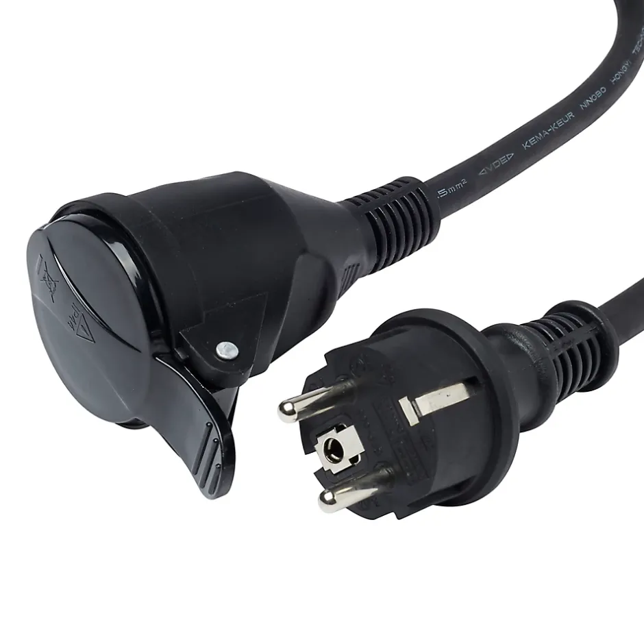 Rallonge noire H05VVF 3G1 5mm² 10m avec clapet-Diall Sale