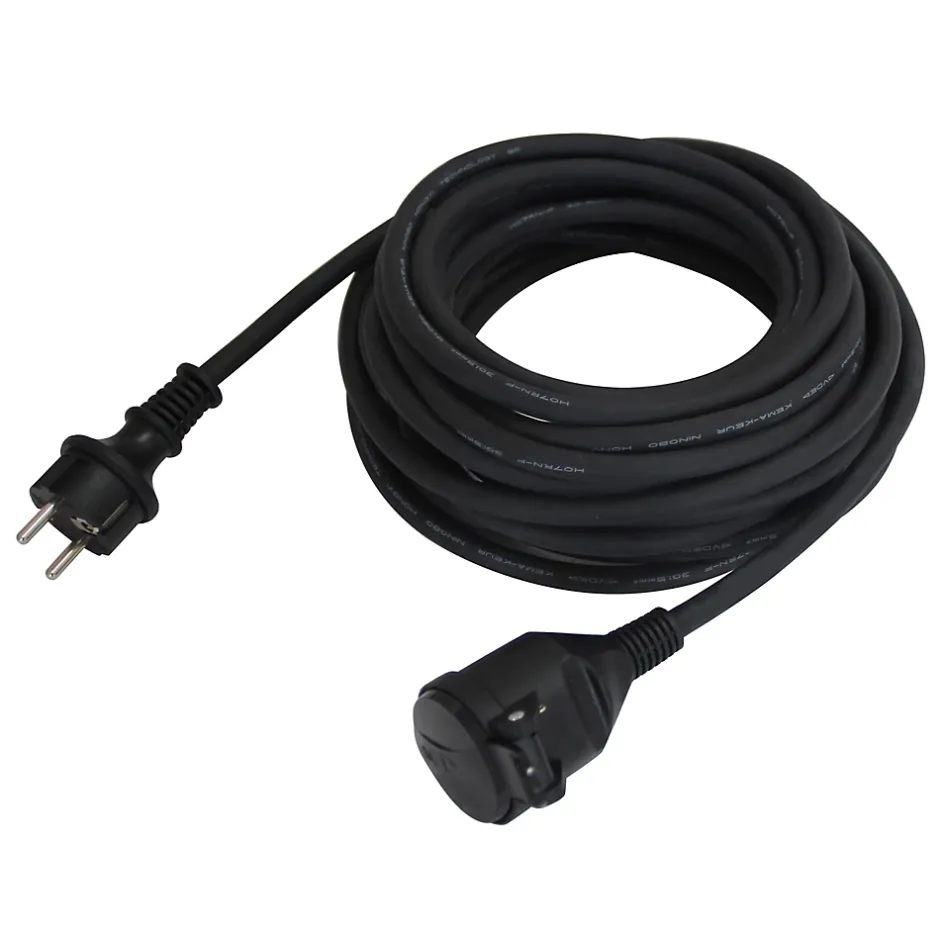 Rallonge noire H05VVF 3G1 5mm² 10m avec clapet-Diall Sale