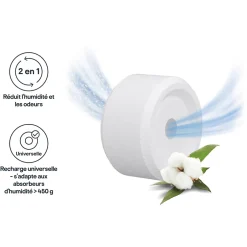 Recharge pour absorbeur d'humidité 2 galets coton 20m² 450g-GoodHome New