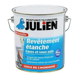 Revêtement étanche à base de résine pliolite pour caves et sous sols mat blanc mat 2,5L^Julien Discount