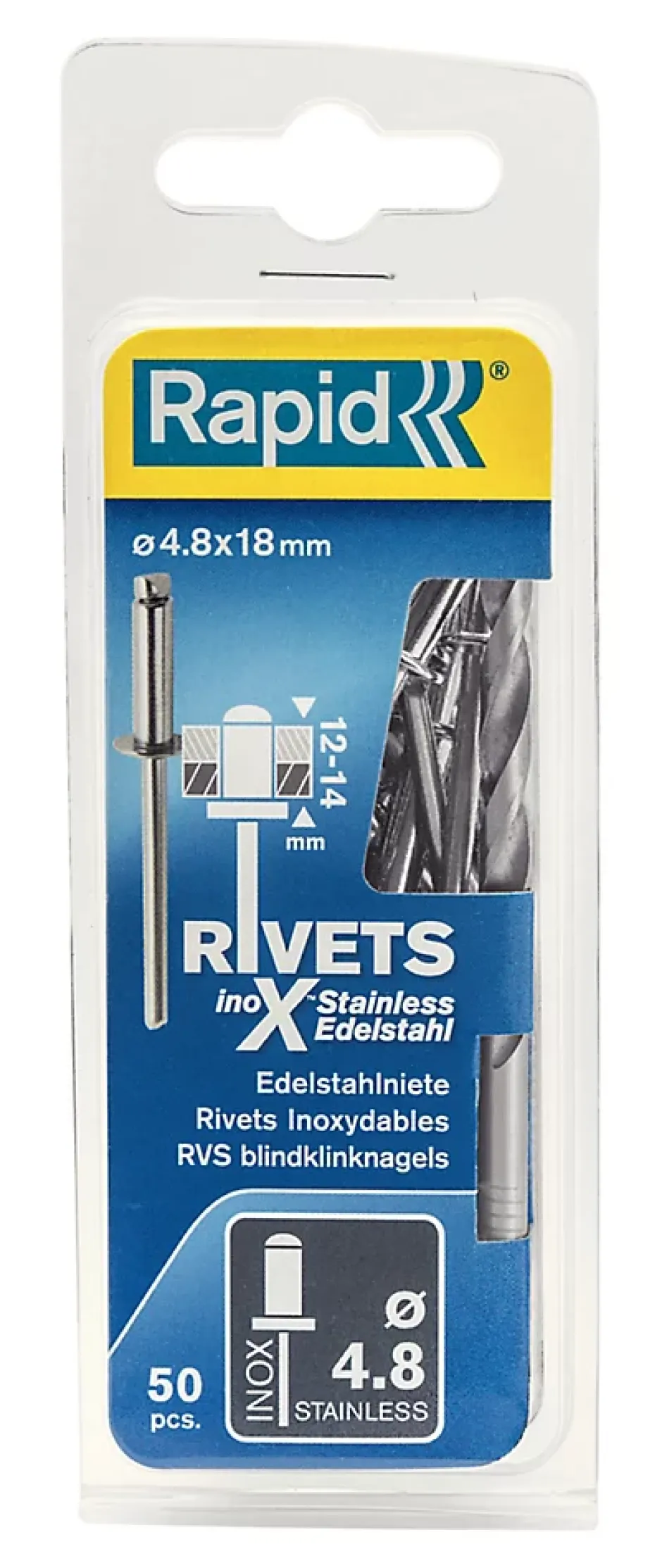 Rivets inoxydables Ø4.8x18mm Acier inoxydable^Rapid Outlet