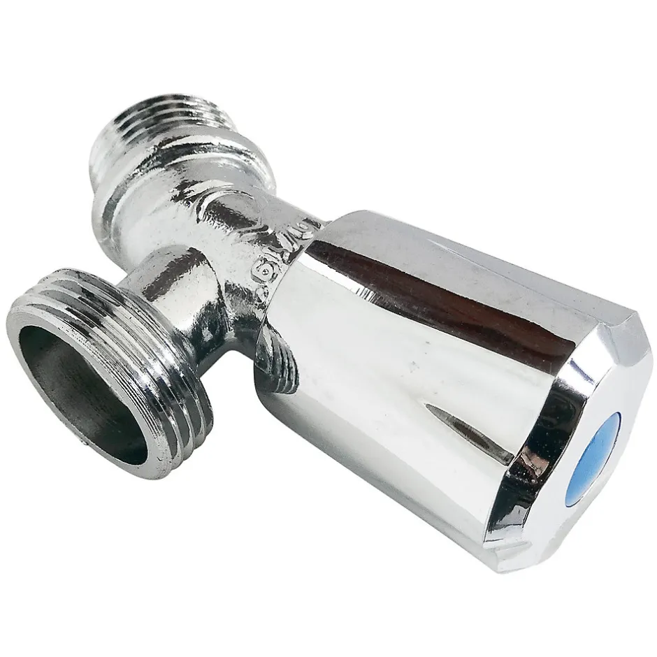 Robinet à sortie de bec inclinée pour raccord machine à laver / installation réseau d'eau, Entrée Mâle 1/2" - Sortie Mâle 3/4"-Somatherm for you