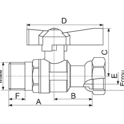Robinet d'arrêt à boisseau sphérique - M 3/4' - F 3/4' - Avant et après compteur - Ravani-Comisa New