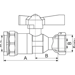 Robinet d'arrêt à boisseau sphérique - F 1' - Diamètre 25 mm - Avant et après compteur d'eau - Pour tube PE - Ravani^Comisa Online