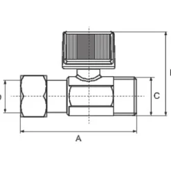 Robinet d'arrêt 1/4 de tour - - MF 1/2' - Nickelé mat^Arco Hot