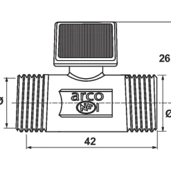 Robinet d'arrêt droit - - 1/4 de tour - Mâle / Mâle-Arco Best