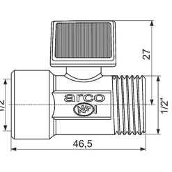 Robinet d'arrêt droit - - 1/4 de tour - Mâle / Femelle-Arco Clearance
